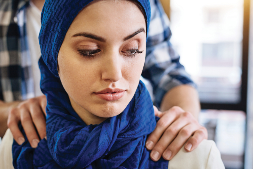 Woman in headscarf