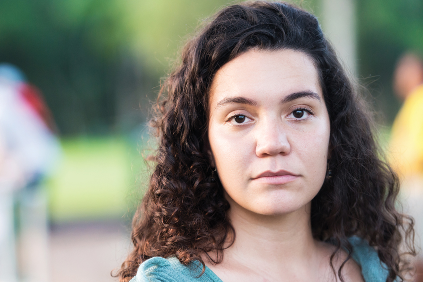 Stock photo of serious young woman