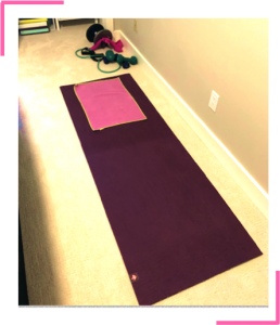 photo of a yoga mat and exercise equipment